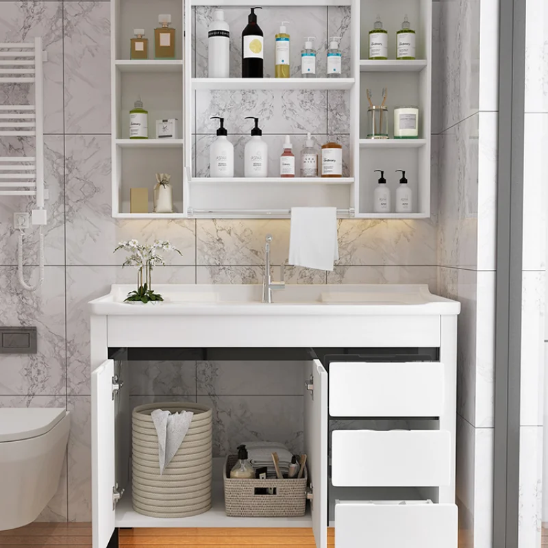 

Bathroom Cabinet Combination Washstand Small Apartment Bathroom Wash Basin Wash Basin Floor Modern Simple Bathroom