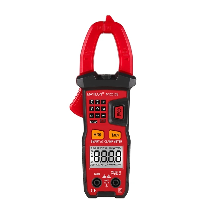 Smart Clamp Meter Digital Voltage Meter NCV Multimeter True RMS Ohm Capacitance Hz Tester 600A AC Current DC 500V Beep Alarm