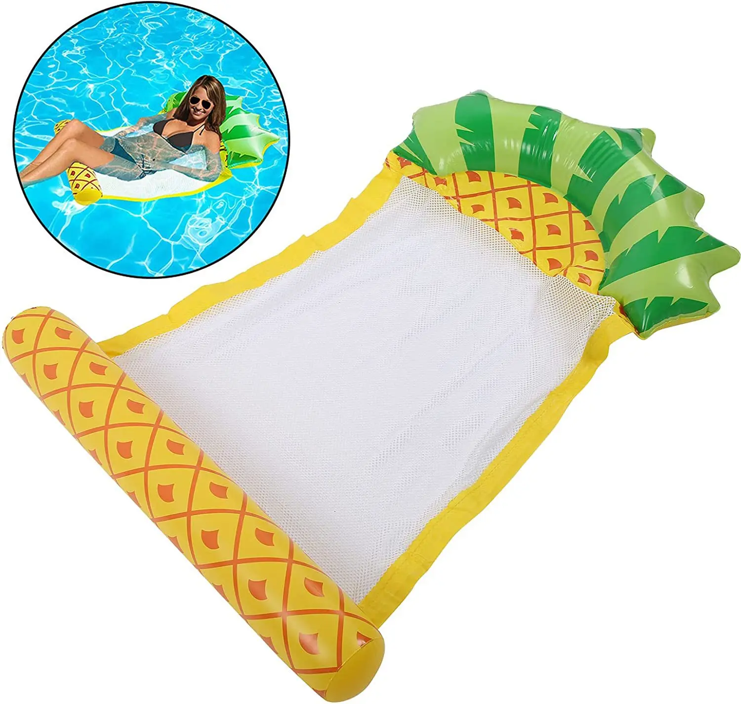 New Fruits Floating Water Hammock Lounger Water Toys Inflatable Floating Bed Chair Swimming Pool Foldable Water Hammock Bed