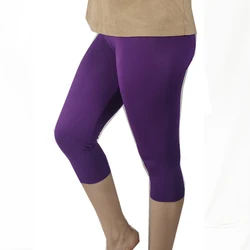 Jeggings-Leggings Capri cortos para mujer, Color sólido, talla grande 7XL, 6XL, 5XL, XS, rosa, negro, Morado, rojo, 3/4