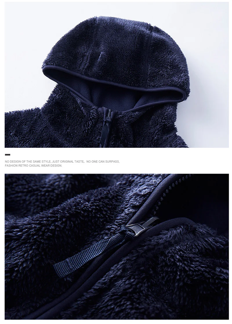 Unisex Reversible Hoodie Women Pullover Sweatshirts Winter Warm Polar/Coral Fleece Hooded Jacket Ladies Flannel Coat Hoody