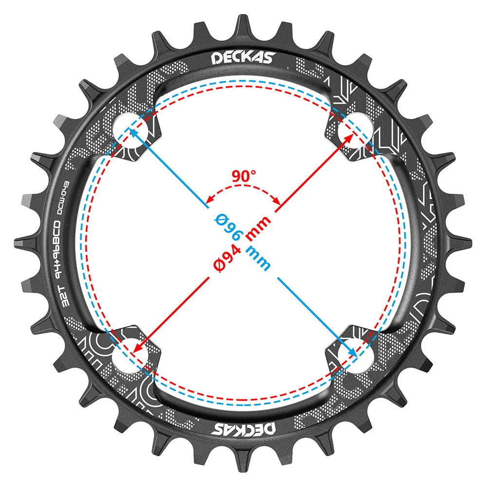 DECKAS 94+96 BCD Bicycle Chainwheel Round/Oval 32T 34T 36T 38T MTB Bike Chainring Mountain Crown for M4000 M4050 GX NX X1 Crank