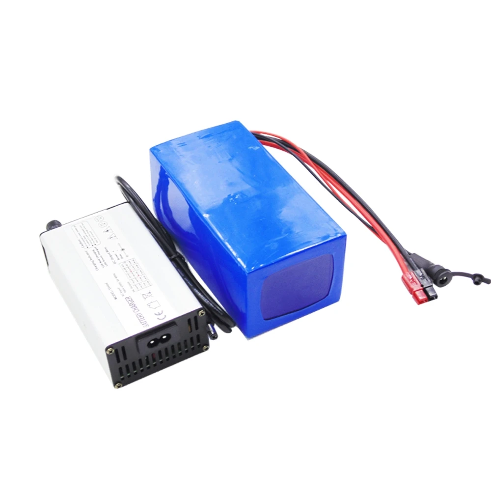 Customized 750W 1000W 14S 51.8V 52V 7Ah 10Ah Small Size Li-ion Battery Pack with 58.8V 2A Charger