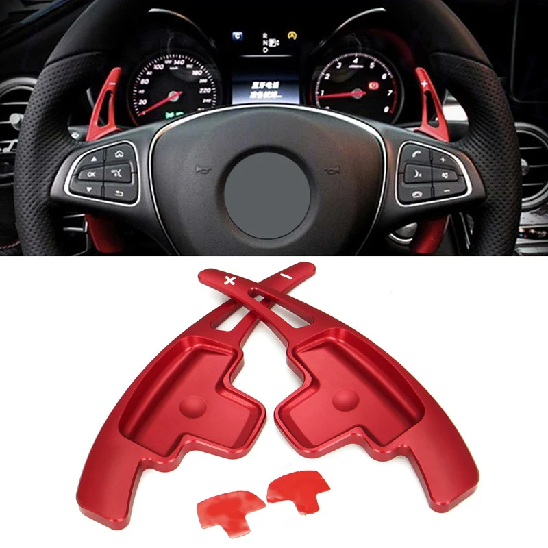 

2pcs Car Steering Wheels Shift Paddle Shifter Extension For Benz A B C Class W176 W205 W212 W222 W246 Aluminium Alloy