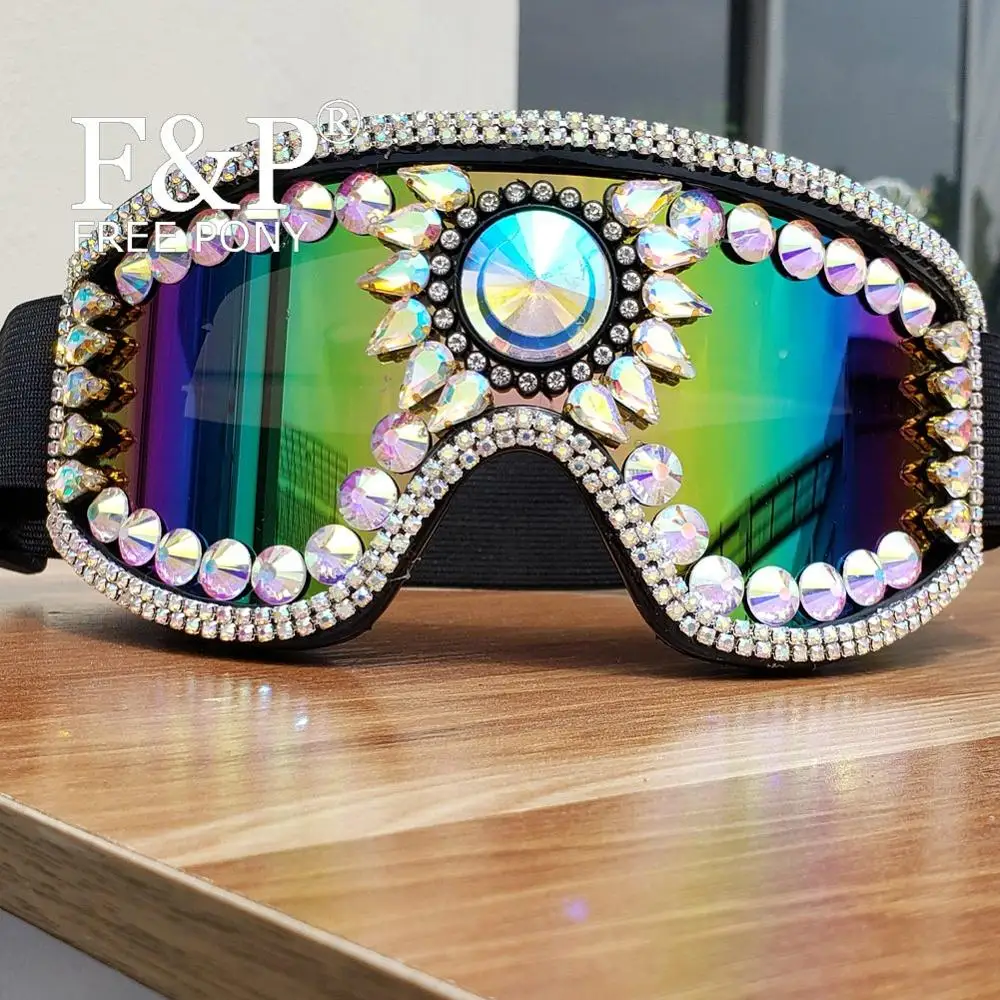 Brennen Mann Festival Holographische Kristall Brille Rave Sport Sonnenbrille Karneval Kostüm Gogo Dance Durchführen Tragen Zubehör