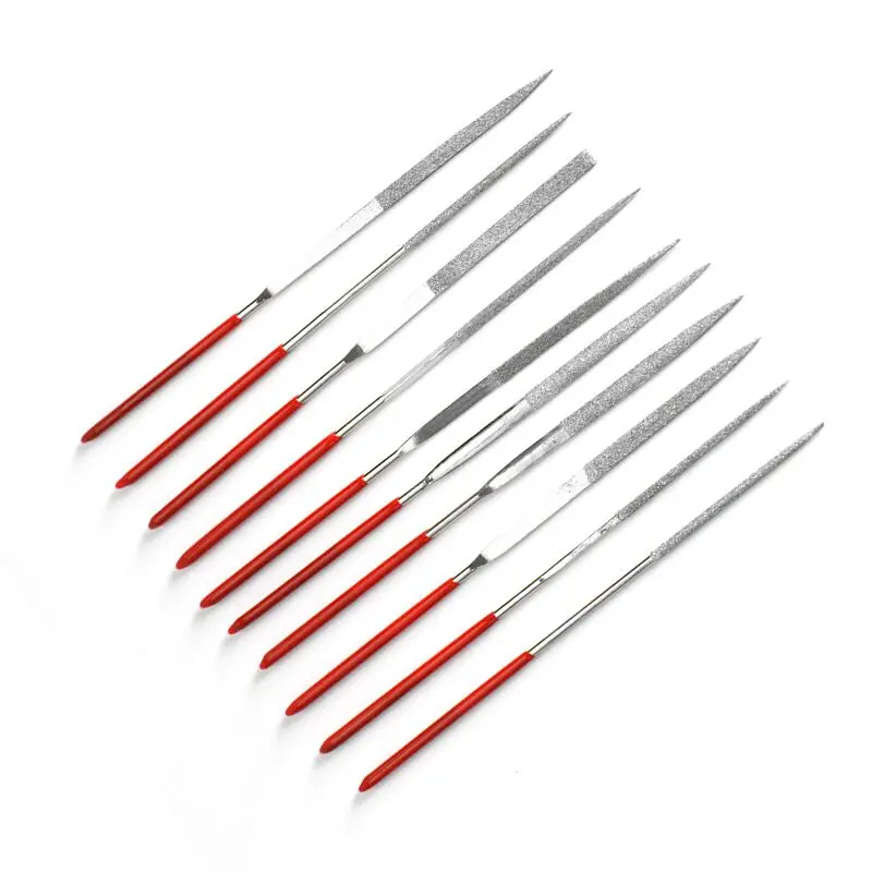 140mm 10PCS Diamond Mini Needle File Set Hand Tools for Ceramic Glass Gem Stone Hobbies and Crafts