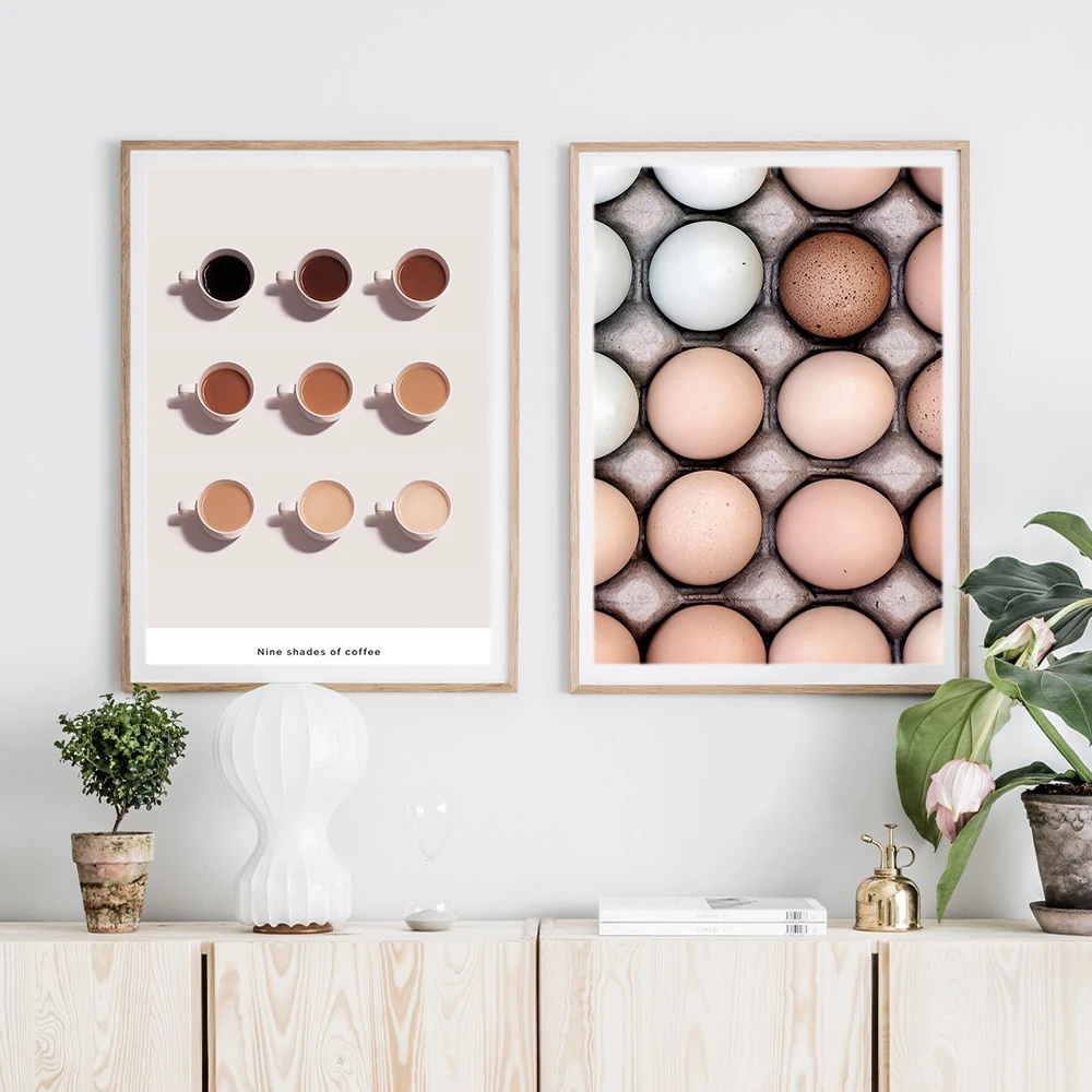 Decoracion Moderno Ktichen Poster Eggs Canvas Print Wall Art Posters and Prints Shades Of Coffee Wall Pictures for Living Room