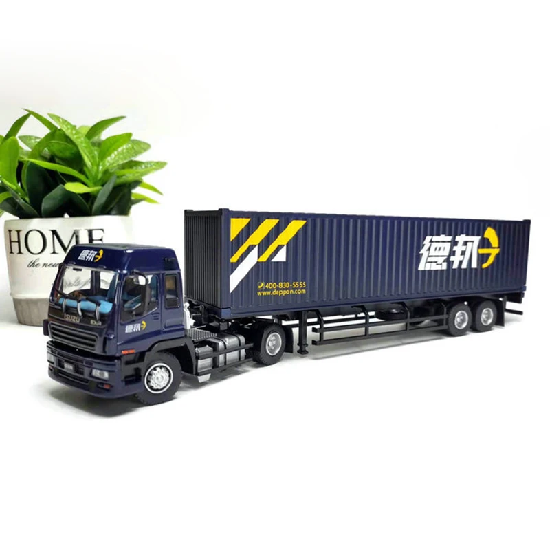 

1:50 Scale Isuzu Container Debon Logistics Semi Trailer Towing Truck Model Metal Diecast Vehicle For Collection Souvenir Gift