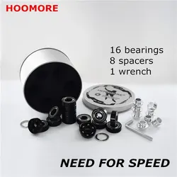 Hız rulman krom yarış paten rulman 608 RS düşük direnç Inline hız paten 1 anahtarı 8 spacer 16 rulmanlar GCr15 HOOMORE