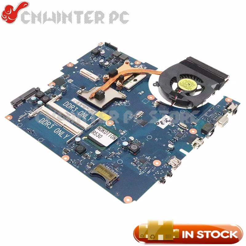 NOKOTION BA92-06336A BA92-07719B BA41-01225A For Samsung R530 R528 Motherboard With heatisnk fan Compatible with R525 R540 R580