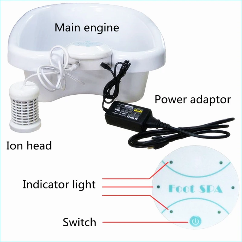 Ion Cleanse Detox Foot Spa With Plastic Foot Tub Foot Bath Detox Hydrotherapy Device Ionic Detox Machine Add 80 pcs Basin Liners