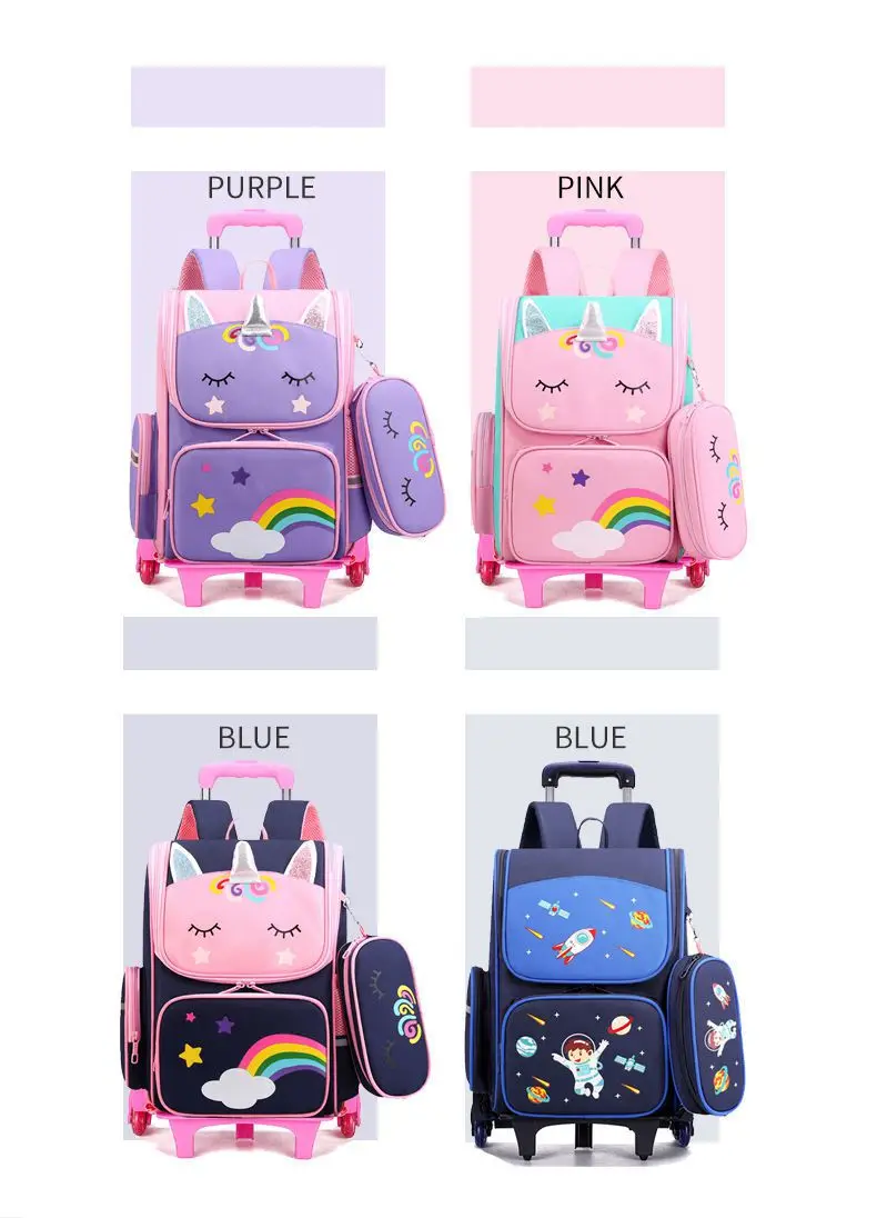 School Wheeled Backpack bag set for girls Trolley Bag with Wheels  school Rolling Backpack Bags Kids Rolling Bacpack Trolley Bag