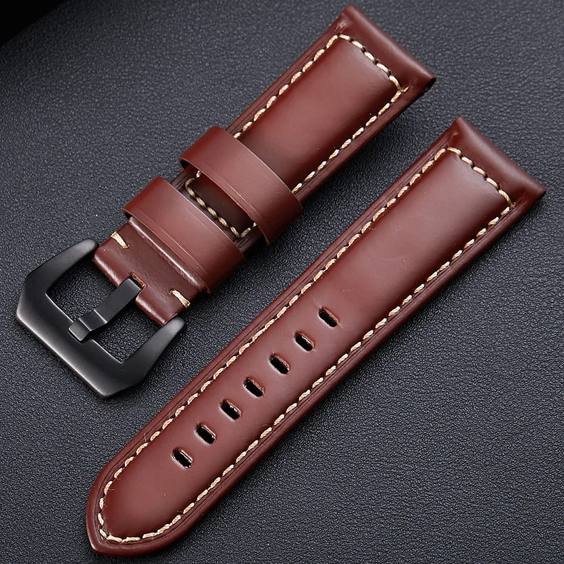 Watch Band for Panerai Style Men\'s Watch Bands Genuine Leather Business Army Men Watchband Strap 20/22/24/26 mm Size