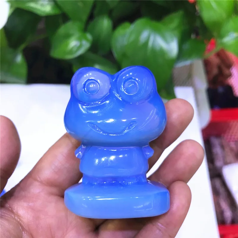 High Quality Blue Opal Crystal Big Eyes Frog For Home Ornament Halloween Christmas Home Decoration Crafts Gifts 1pcs