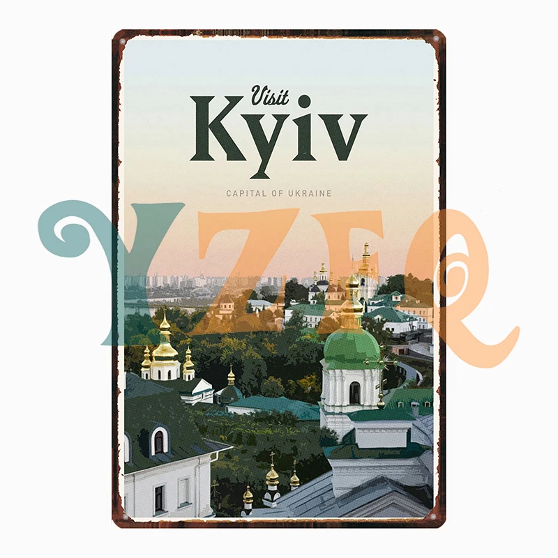 Vintage City Travel Posters KYOTO CAIRO KYIV MARBELLA  Tin Metal Plate Bar Cafe Living Room Decoration Gft Wholesale DU-12890A