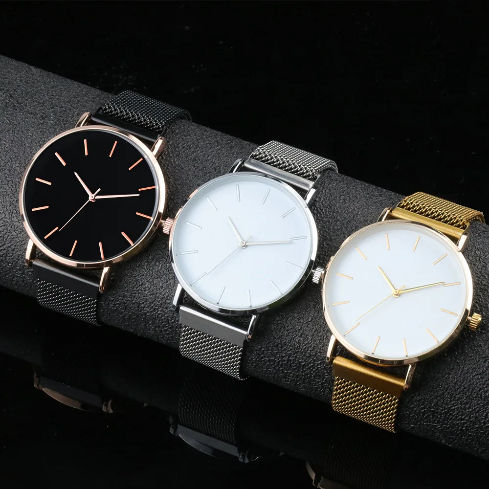 Gouden minimalistische herenmode ultradunne horloges Zakelijk Eenvoudig roestvrijstalen gaasriem Quartz-horloges Reloj Lujo Hombre