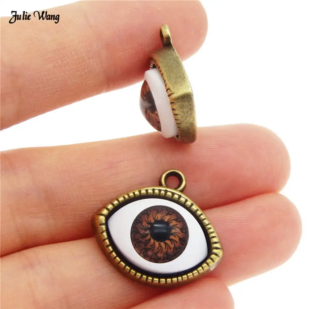 7pcs Demon Eyes 3D Evil Eye Pendant Alloy Charms For Women Necklace Bracelet Earrings Jewelry DIY Accessory