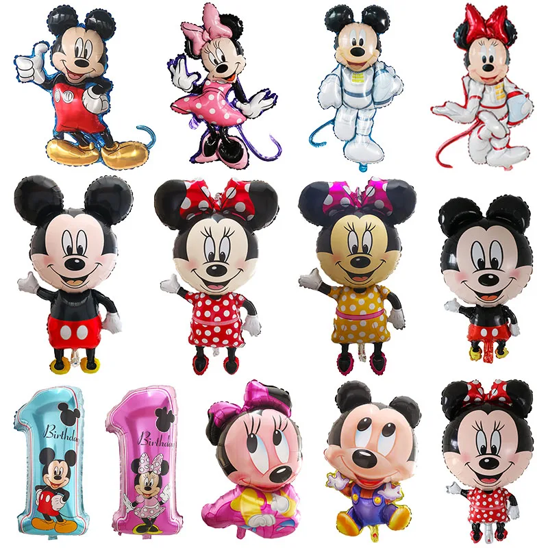 1Pc Big Mickey Mouse Balloons Cartoon Cute Minnie Globos Children Happy Birthday Party Decorations Kids Toy Baby Shower Supplies