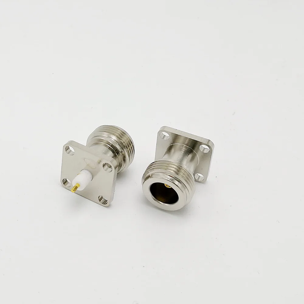 N-KFD-5 N نوع موصل أنثى لوحة جبل RF موصل محوري مع 4 حفرة شفة L16 الارسال اللاسلكي موصل 10 قطعة