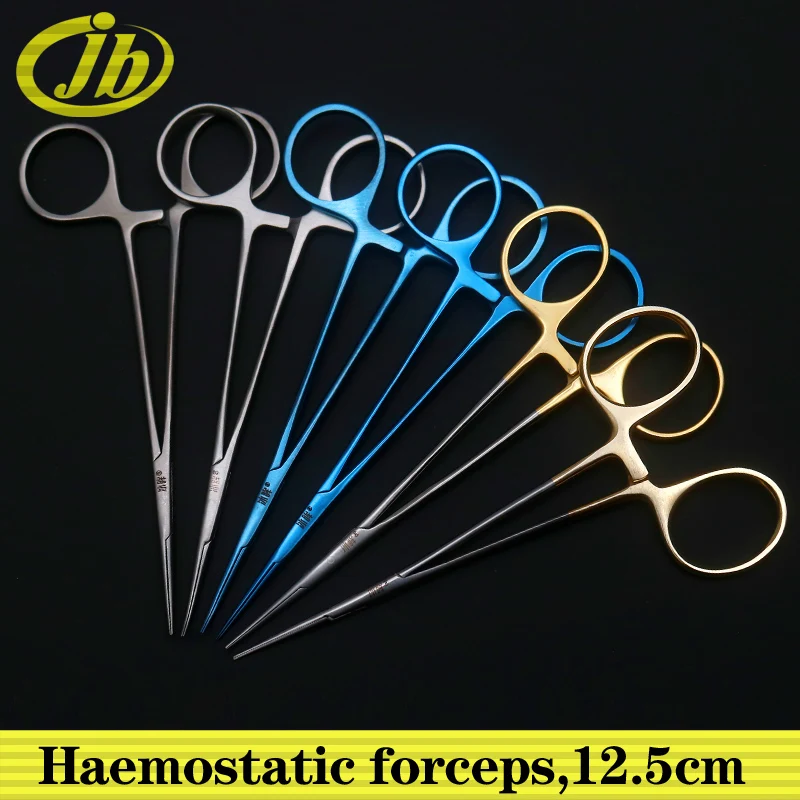 Haemostatic forceps straight handle stainless steel 12.5cm titanium alloy surgical operating instrument medical tools