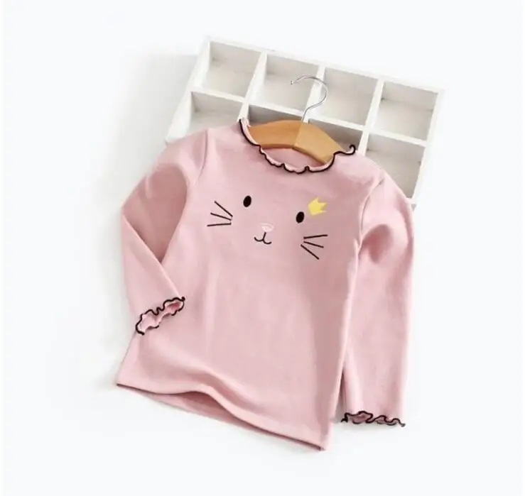 

2021 spring autumn girls long-sleeve T-Shirts Fashion leisure shirts kids Tees cartoon children clothing clothes