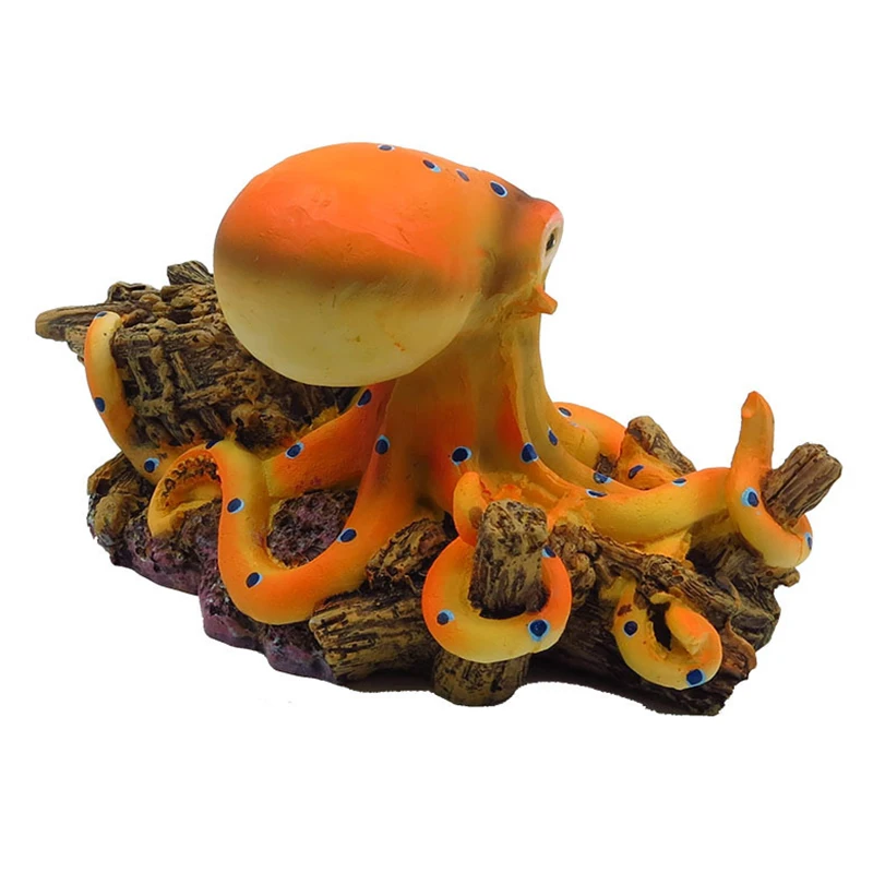 Resin Octopus Statue Ornaments Landscaping Accessories For Turtle Fish Tank Aquarium Decoration Fishbowl Background Decoration