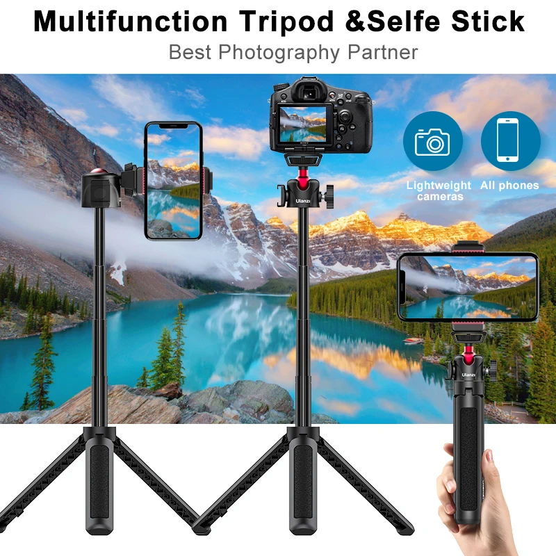 Ulanzi MT-16 Extend Tablet Tripod with Cold Shoe for Microphone LED Video Fill Light Smartphone SLR Camera Tripod