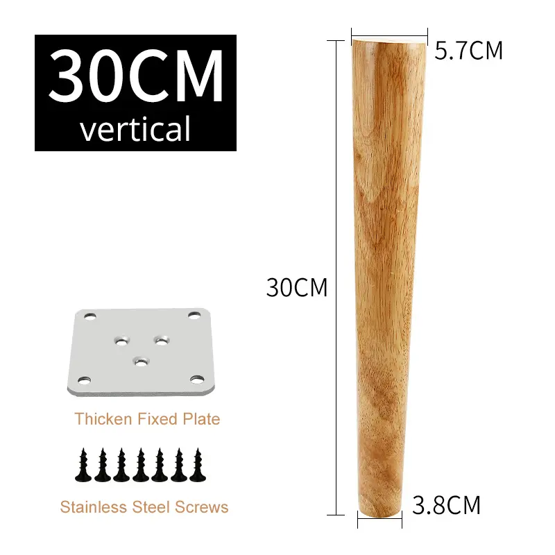 KAK Natural Solid Wood Furniture Leg Table Feets Wooden Cabinet Table Legs Fashion Furniture Hardware Replacement for Sofa Bed - Image 18