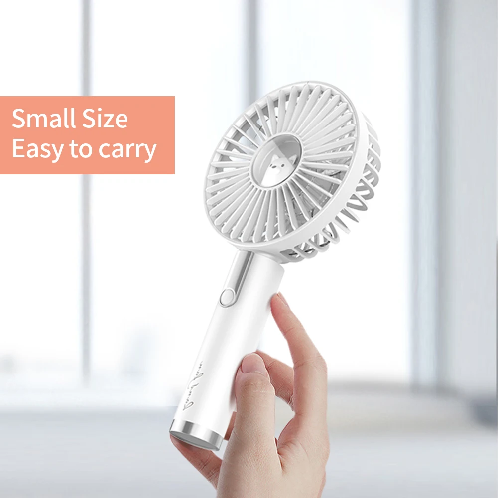Summer Portable Mini Fan 3 Speed Adjustable Fans USB Rechargeable Desk Handheld Air Conditioner Cooler Outside Travel Artifact