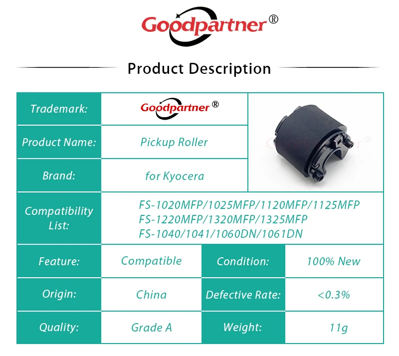 1X 302M294200 Pickup Feed Roller for Kyocera FS 1020 1025 1120 1125 1220 1320 1325 MFP 1040 1041 1060 1061