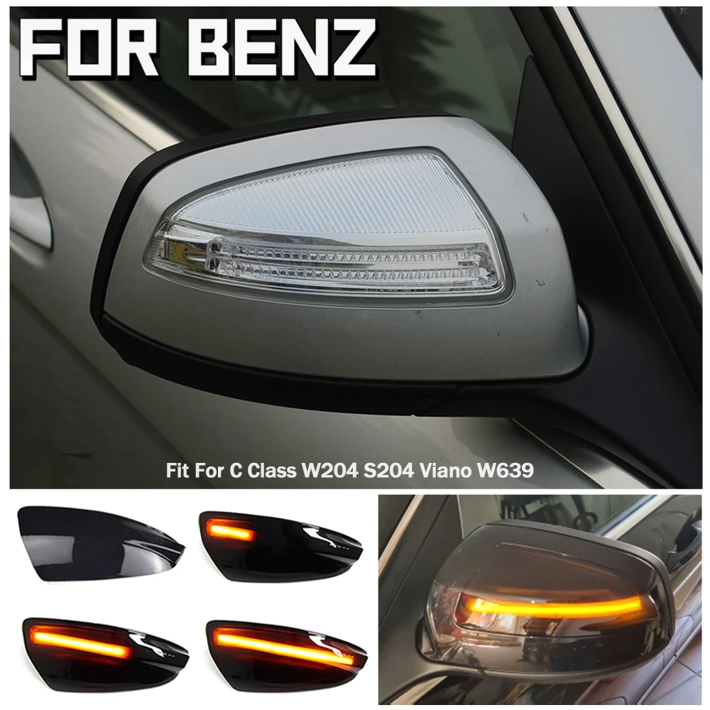 Side Mirror Indicator Blinker For Mercedes Benz C Class W204 S204 2007-2014 C300 Viano Vito W639 LED Dynamic Turn Signal Light