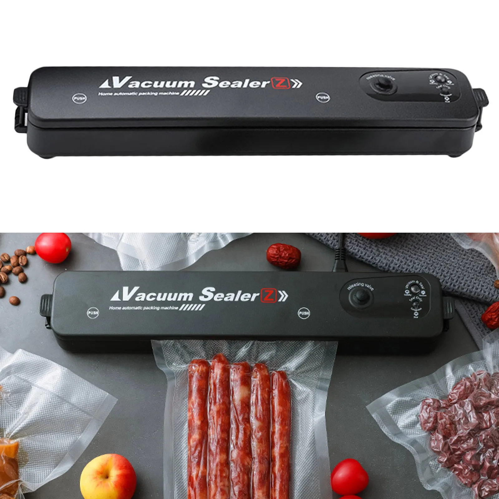 Vacuum Food Sealer Automatic Commercial Household Food Vacuum Sealer Packaging Machine Include 10Pcs Saver Bags