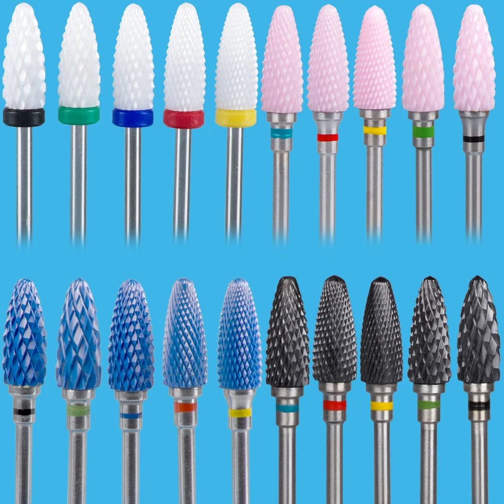 Nail Drill Bits Milling Cutter For Manicure Rotate Ceramic Mill Burr Nail Cutter Manicure Pedicure Machine Drill Bit Accessories