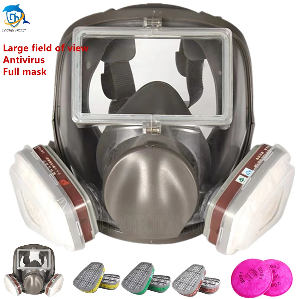 Paintor Gas Mask Respirator 6800 Large View Glass Screen can Work with MMM Cartridges Breathing Valve Chemical Spray Work Masks