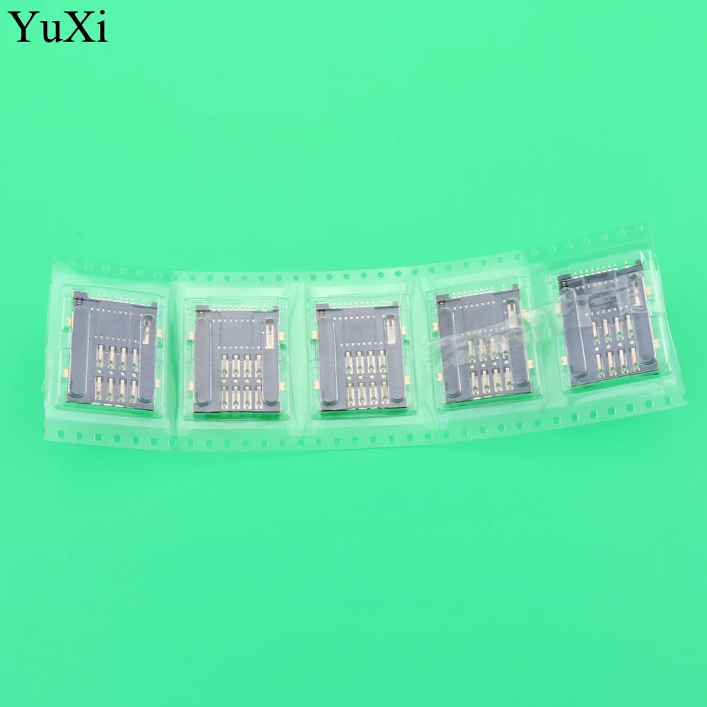 YuXi 10Pcs Sim Konektor Kartu 9Pin Selft Push Tipe untuk Tablet PC SIM Pemegang Tray Sim Soket Kartu 8 + 1P