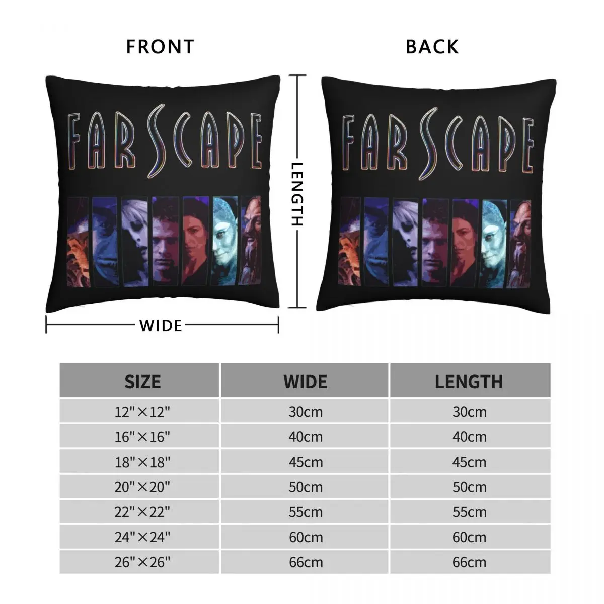 Farscape Pillowcase Polyester Linen Velvet Pattern Zip Decor Pillow Case Bed Cushion Cover 45x45