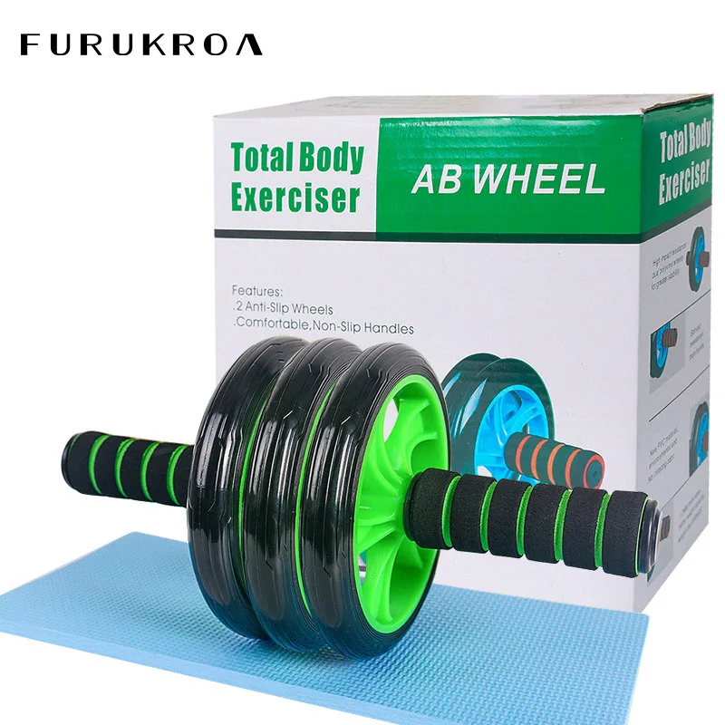 Sports Gym ABb Roller Abdominal Wheel Rollers With Mat Fitness Equipment Home Body Building Wheels Exercise Holder Mute X250B