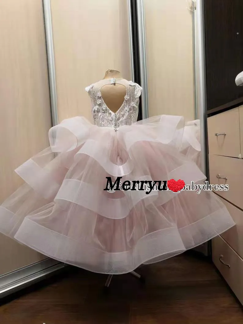 Vestidos longos para concurso de meninas, vestido de baile de primeira comunhão para casamento infantil