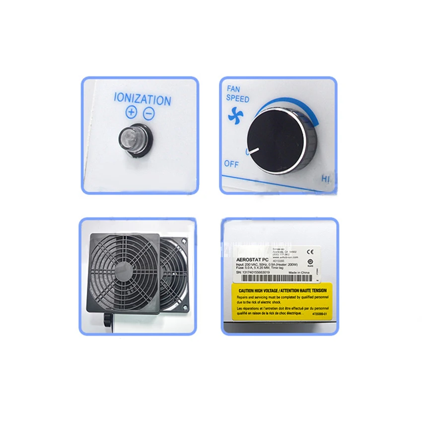 Ventilador de iones electrostáticos para PC, soplador de aire ionizador industrial, aerostato pequeño, equipo eliminador estático de un solo cabezal