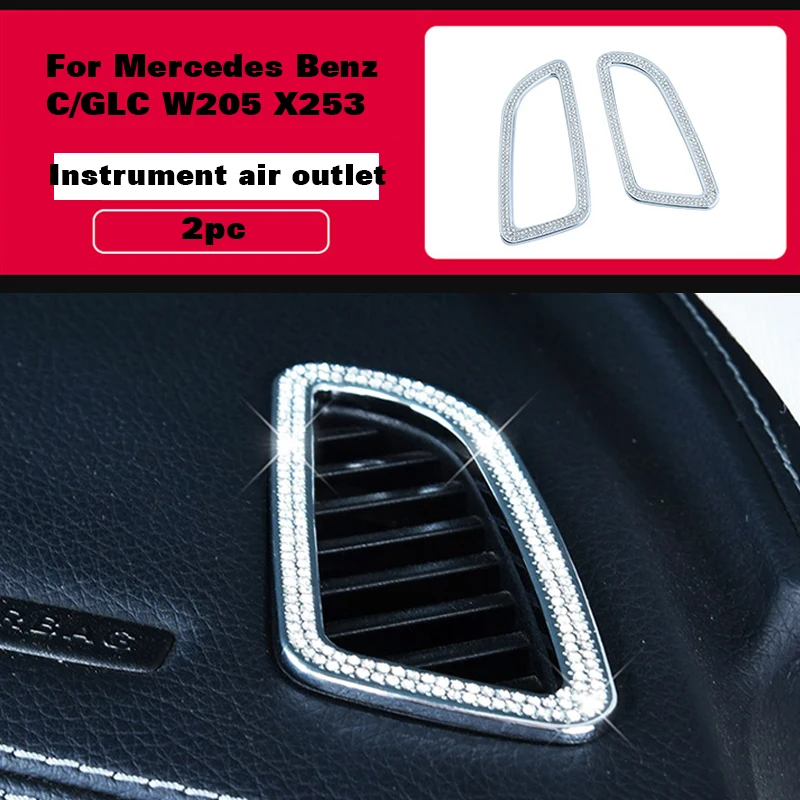 Diamond Sticker For Mercedes Benz C/GLC Class W205 X253 2016-2020 Interior Modification Diamond Car Stickers Car Accessories