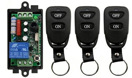 Wireless Remote Control Light Switch 10A Relay Output Radio AC 220 V 1CH 1 CH Receiver Module + Belt buckle Transmitter