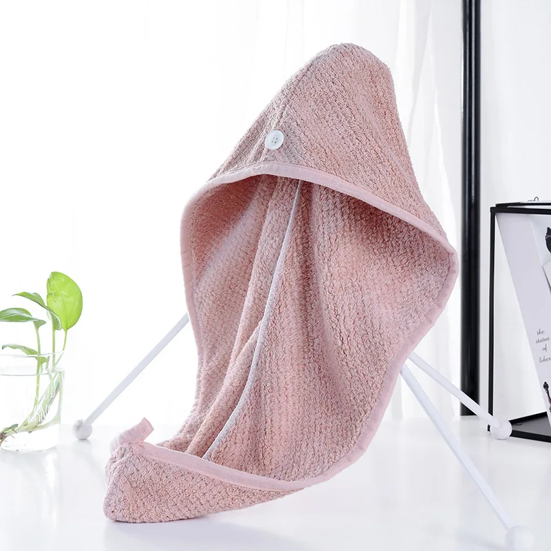 Hair Drying Towel Hair Fast Drying Dryer Towel Coral Fleece Bath Wrap Hat Quick Shower Cap Turban Dry For Lady and Girl