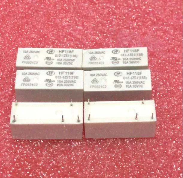 10PCS/LOT 12V relay HF118F-012-1ZS1 JQX-118F 012-1ZS1 HF118F-012-1ZS1-12VDC 012-1ZS1-12VDC 012-1ZS1 12VDC 12V 10A 250VAC 5PIN