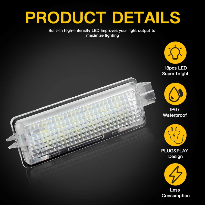 For Ford Focus Kuga 2013 Up Trunk Luggage Compartment Interior Led Lights DC12V Super Bright White Canbus Error Free