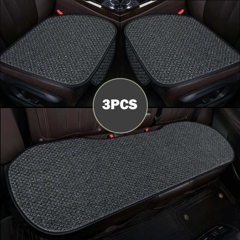 Summer Flax Car Seat Cover Protector Linen Front Rear Back Cushion Protection Pad Mat for Auto Interior Truck Suv Van