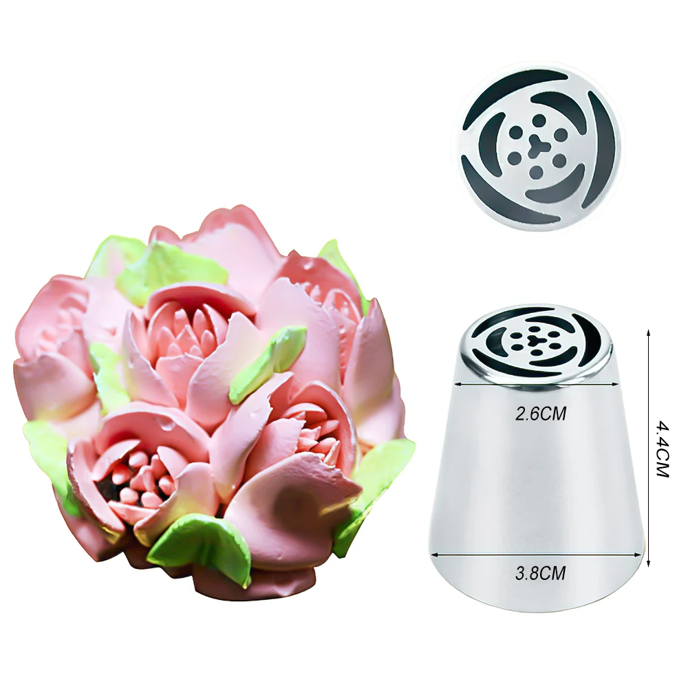 1PC Russian Tulip Icing Piping Nozzles Stainless Steel Flower Cream Pastry Tips Nozzles Cupcake Cake Decorating Tools