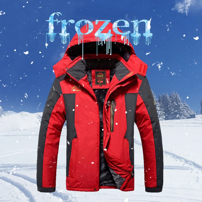 Winter Ski Jacket Men Waterproof Fleece Snow Jacket Thermal Coat For Outdoor Mountain Skiing Snowboard Jacket Plus Size L-9XL