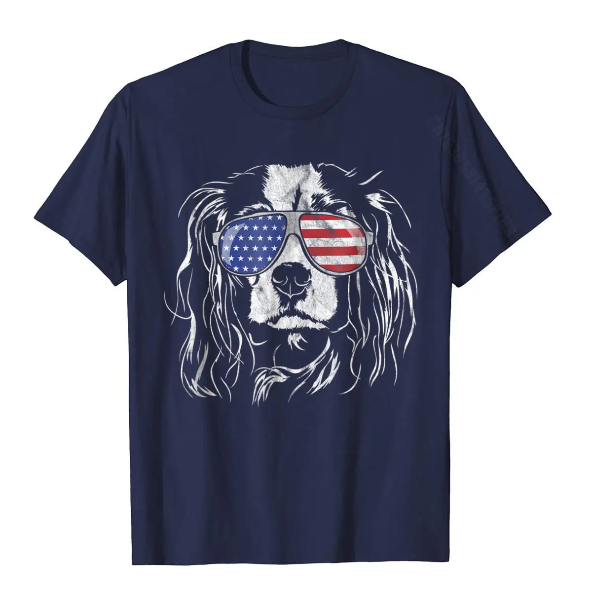 Funny Proud Cavalier King Charles Spaniel Patriotic Dog Tee Custom Top T-Shirts Faddish Cotton Men's Tees Camisa