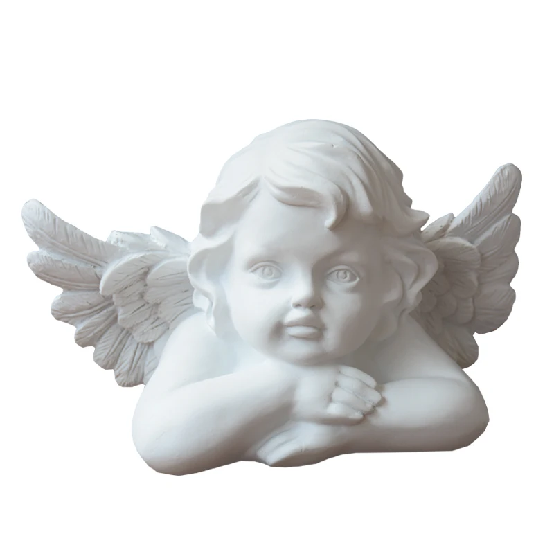 

PLASTER STATUE ANGEL LOVELY BOY MINI TRUMPET FIGURE TABLETOP DECORATION RESIN SCULPTURE FURNISHING ACCESSORIES MURALS SCULPTURE