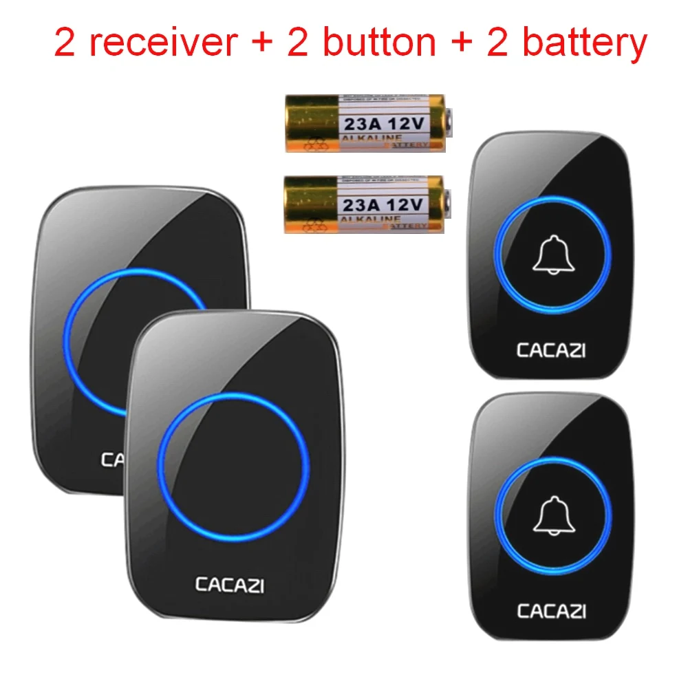 Timbre inalámbrico con batería incluida, anillos de control remoto a prueba de agua, CA 110-240V, timbre de puerta inteligente, uso directo, plug and play